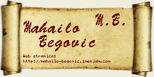 Mahailo Begović vizit kartica